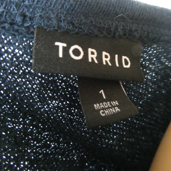Torrid Navy Off the Shoulder Pullover Sweater Sweatshirt Plus Size 1 1XL 1X Blue - Picture 8 of 12